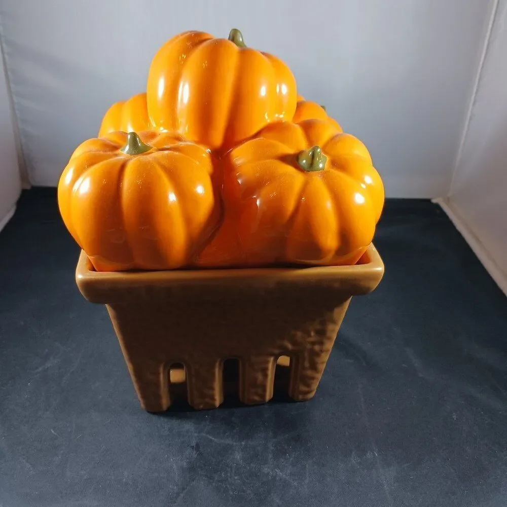 HomeWorx by Harry Slatkin Ceramic Pumpkin Basket Farm Stand No Candle